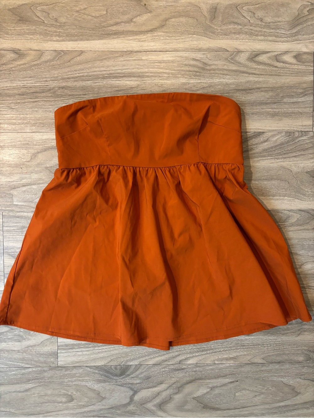 Strapless Orange Mini Dress